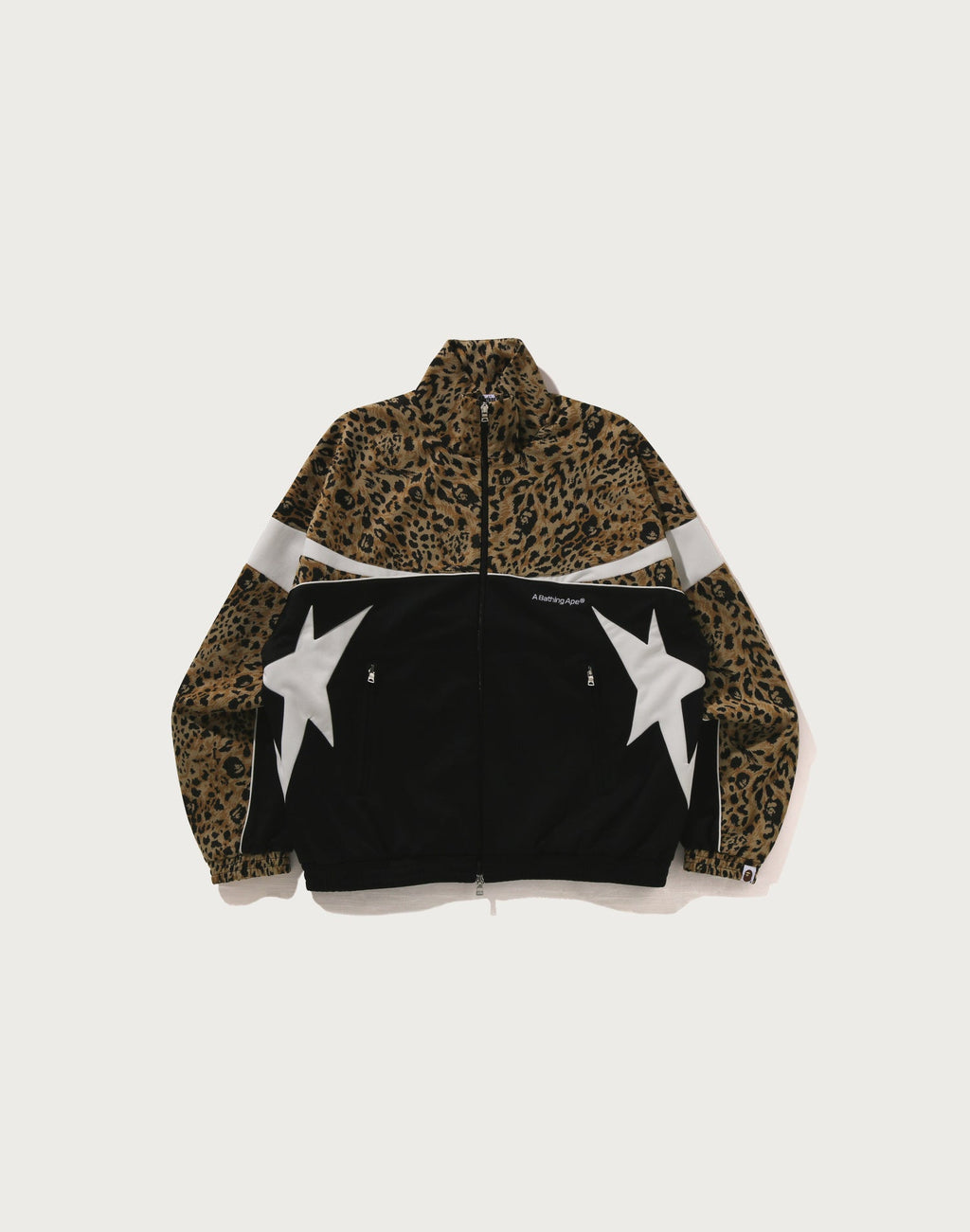 WILD LEOPARD PATTERN RELAXED FIT TRACK JACKET MENS