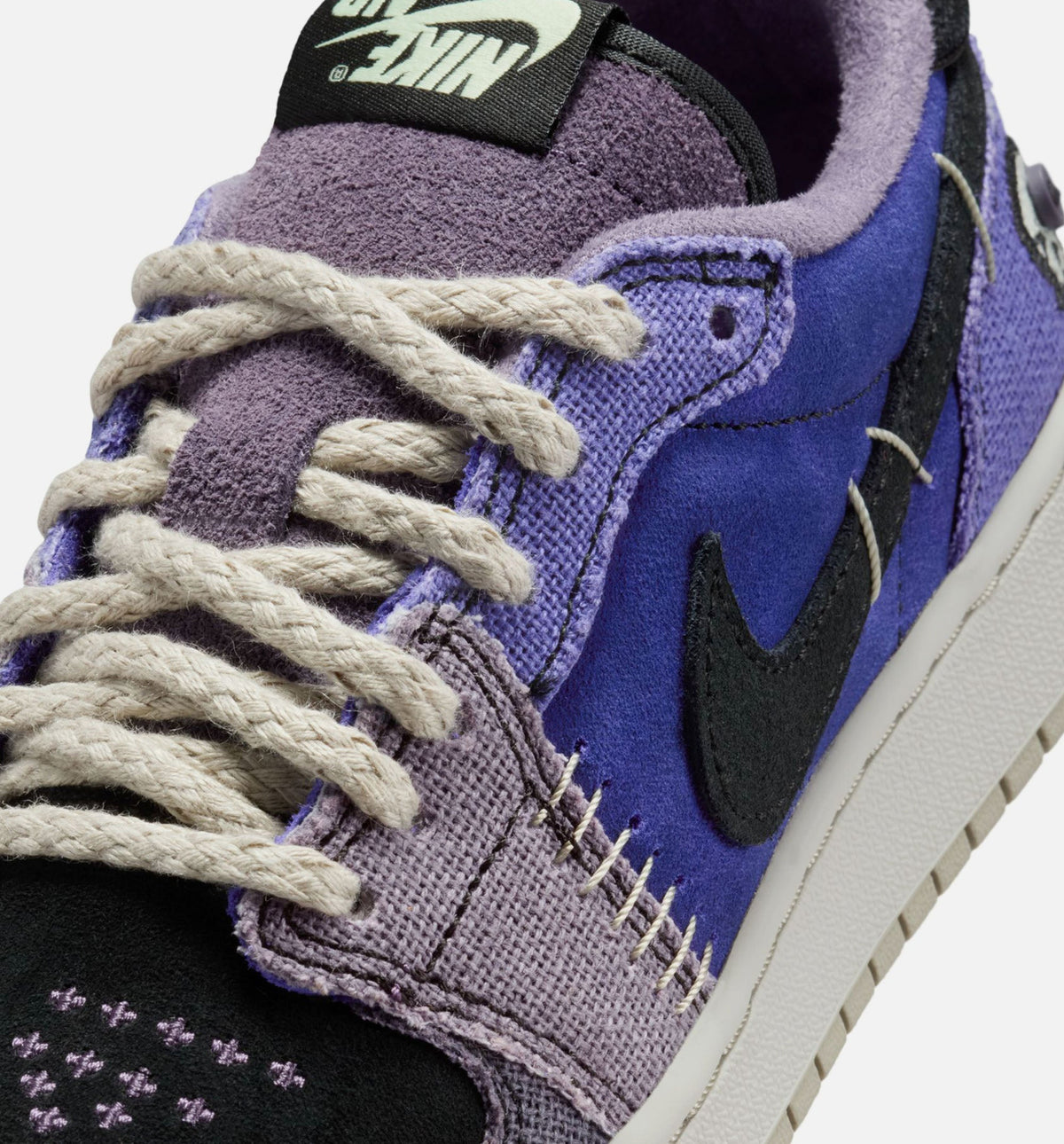 Air Jordan 1 Low OG | Big Kids' Lifestyle Shoe | Regency Purple/Steam Green/Black/Dark Raisin/Sunrise/Light Silver