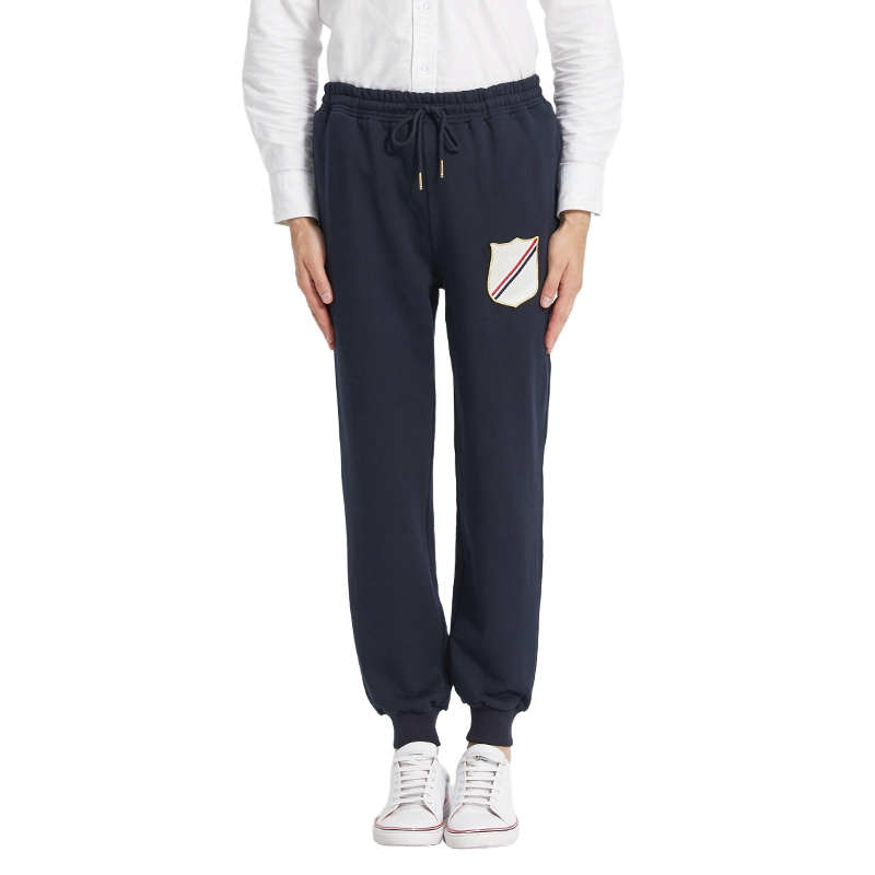 Thom Browne Style Unisex Casual Sweatpants with Signature Four-Bar Detail