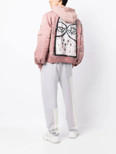 Haculla graphic-print hooded bomber-jacket