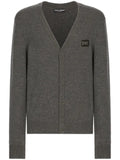Dolce & Gabbana logo-plaque wool-blend cardigan