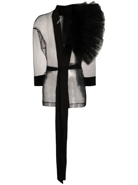Alchemy tulle-inserts belted jacket