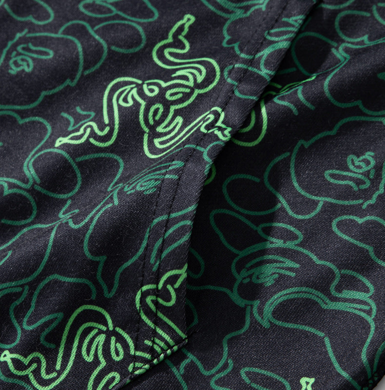 BAPE Green Shark Ape Head Zip Hoodie