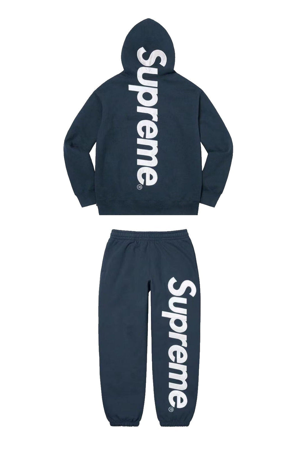 Supreme Side Logo Hoodie & Sweatpants Set – Navy