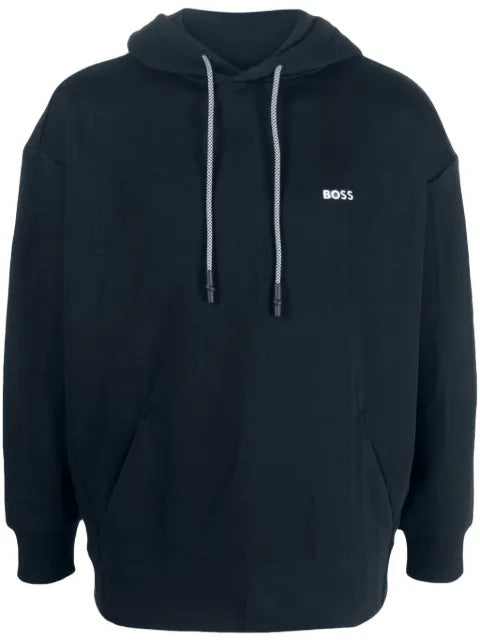 BOSS logo-embroidered drawstring hoodie