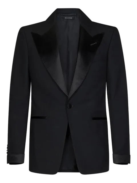 TOM FORD silk-lapel single-breasted wool jacket