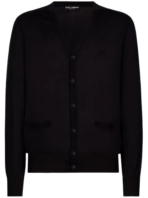 Dolce & Gabbana logo-embroidered silk cardigan
