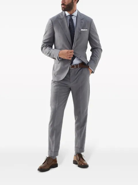 Brunello Cucinelli virgin wool and silk lightweight hopsack blazer