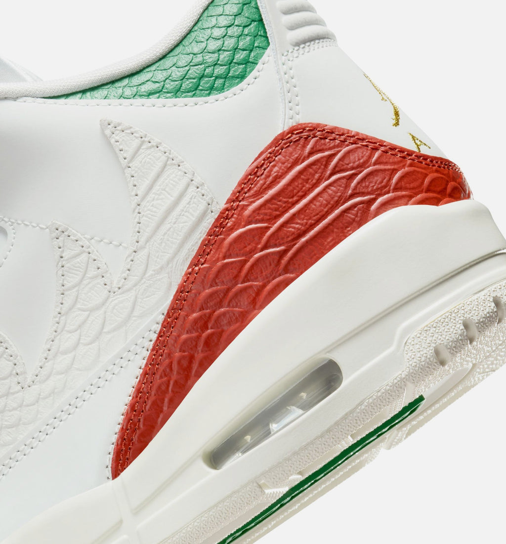 Air Jordan 3 Retro El Vuelo | Men's Lifestyle Shoe | Summit White/Pine Green/Dragon Red/Metallic Gold