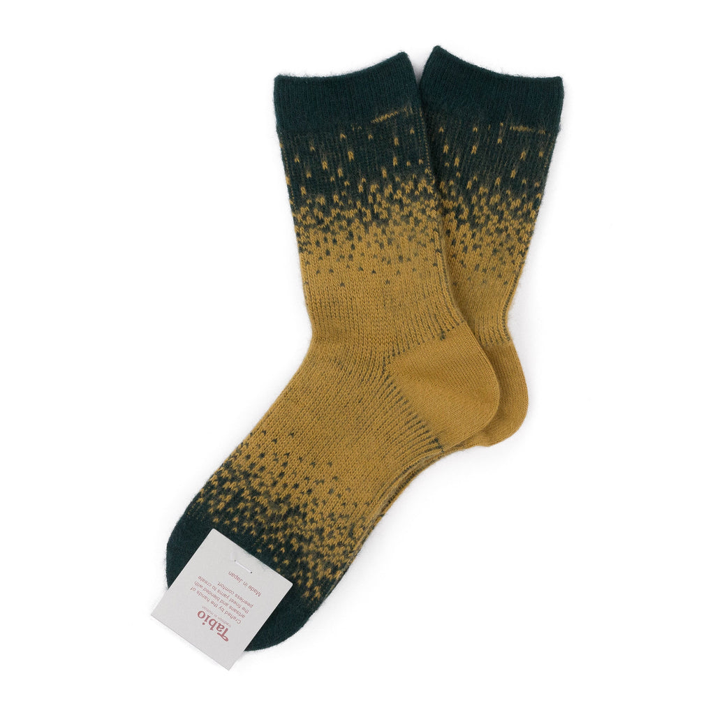 YELLOW/GREEN BRUSHED CREW SOCKS