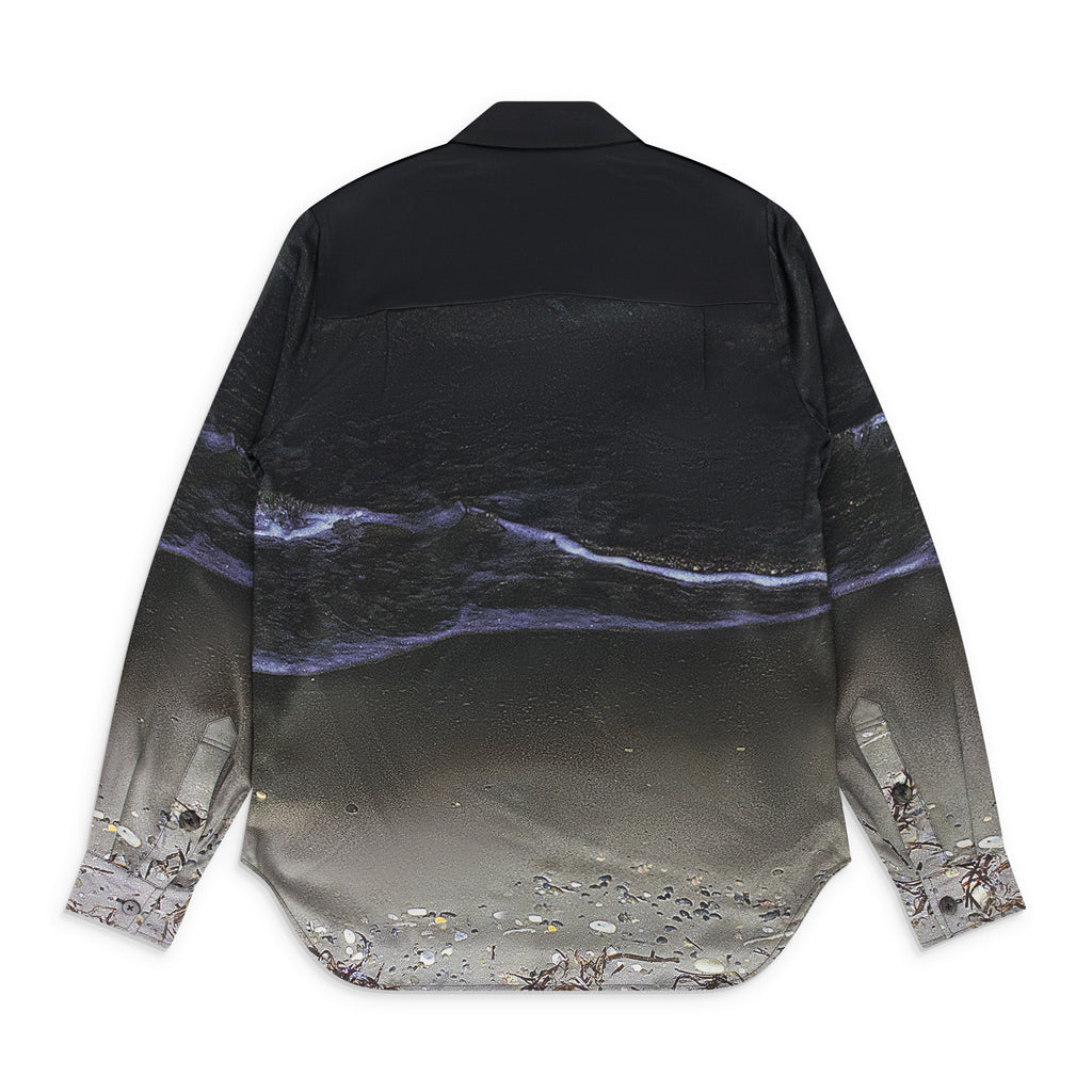 Night Shore Print Silk Shirt