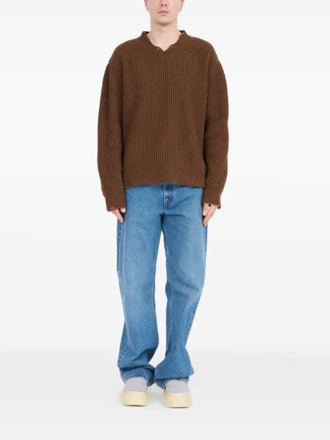 MM6 Maison Margiela ribbed V-neck sweater