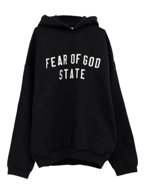 FEAR OF GOD ESSENTIALS logo-patch hoodie