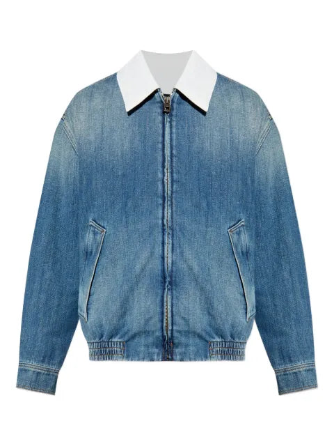 LOEWE contrast-collar denim jacket