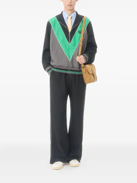 Valentino Garavani zip logo-patch bomber jacket