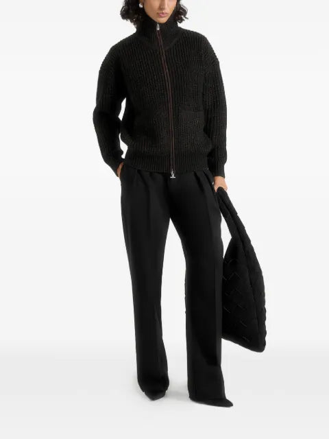 Manière De Voir Jamie - speckled zip through jacket - black