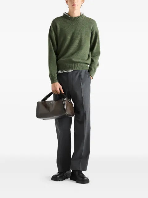Prada Re-Cashmere triangle-logo crew-neck sweater