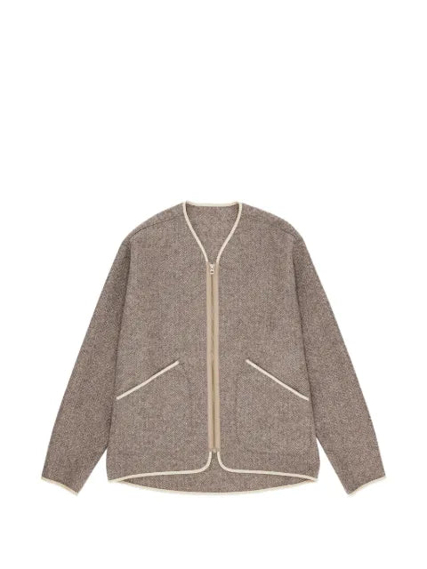 Fortela Sherpa herringbone zip-up jacket