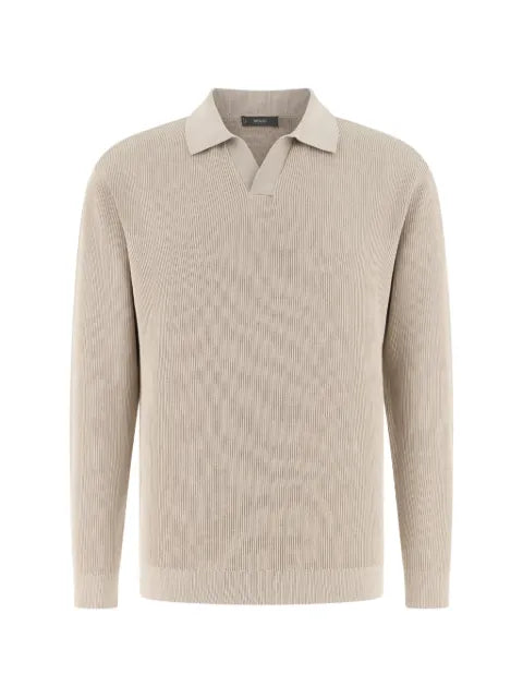 Boggi Milano cotton and silk knitted polo shirt