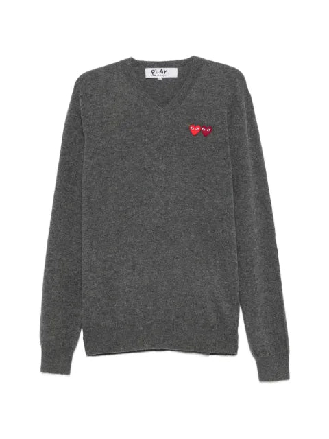Comme Des Garçons Play heart-patch V-neck sweater