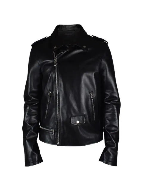 Philipp Plein zip leather biker jacket
