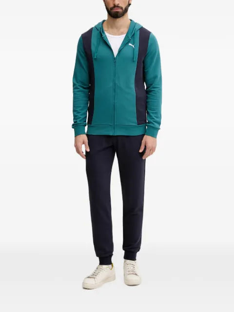PUMA colour-block logo-print hoodie
