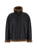 Saint Laurent shearling-trim leather jacket