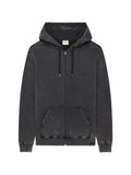 Courrèges logo print stonewashed zipped hoodie