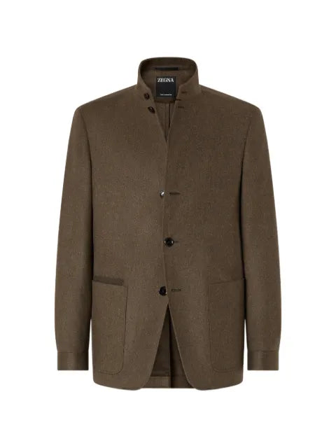 Zegna dark olive green multimélange Oasi cashmere II Conte jacket