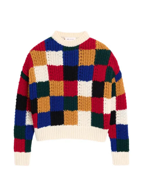 AMI Paris Checkered wool crewneck sweater