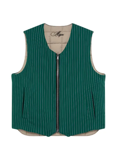 MSGM pinstripe-pattern reversible gilet