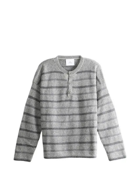 The Elder Statesman striped button-neck sweater