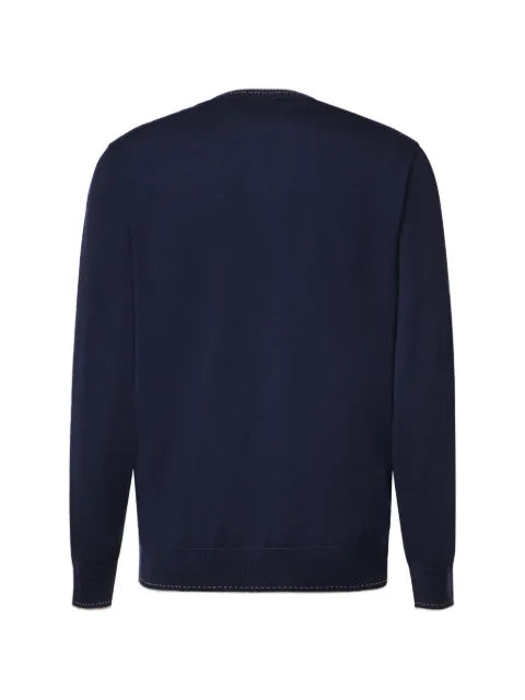 Eleventy contrast-trim sweater