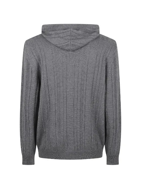 Brett Johnson ribbed-knit drawstring hoodie