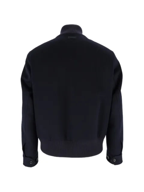 Lardini button-fastening ribbed-trim jacket