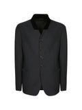 Giorgio Armani velvet-collar textured-finish blazer