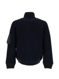sacai ribbed-knit panelled cardigan