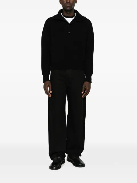 AMI Paris button-up high-neck jumper