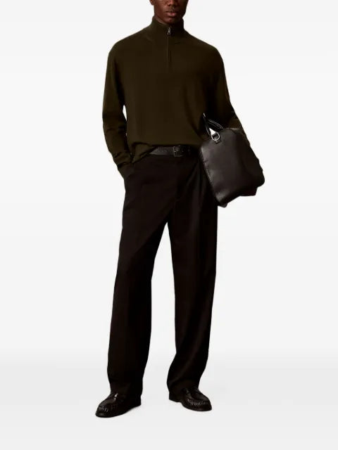 Calvin Klein quarter-zip logo-embroidered sweater