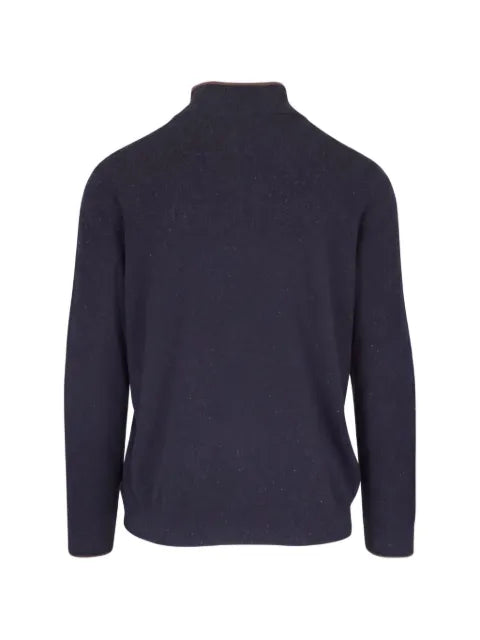 Fedeli Favonio speckled half-zip sweater