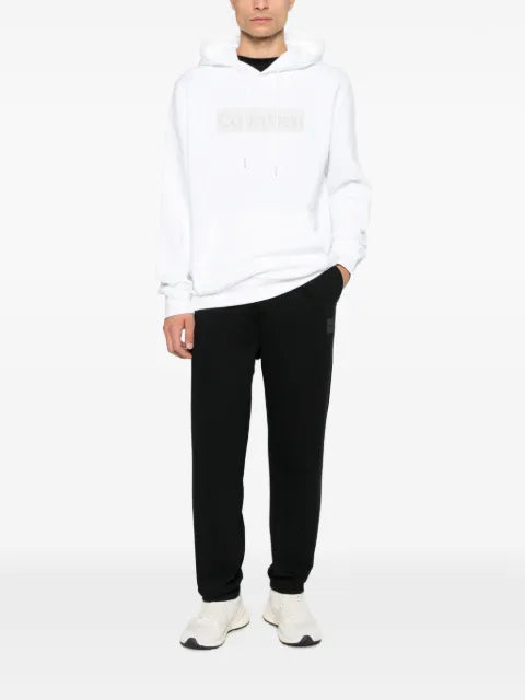 Calvin Klein logo-patch drawstring hoodie