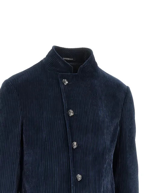 Emporio Armani corduroy mandarin-collar jacket