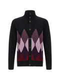 Ballantyne diamond intarsia cardigan
