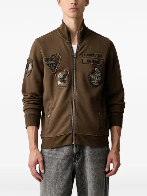 Aeronautica Militare patch-detail zip-up sweatshirt
