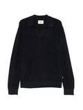 NN07 ribbed-knit polo sweater