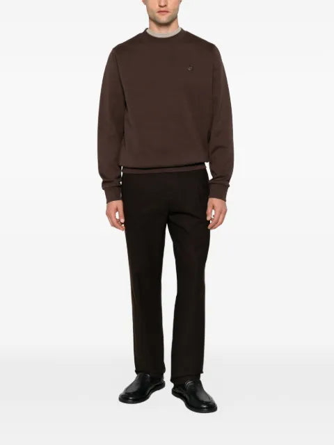 BOSS logo-plaque crew-neck sweatshirt