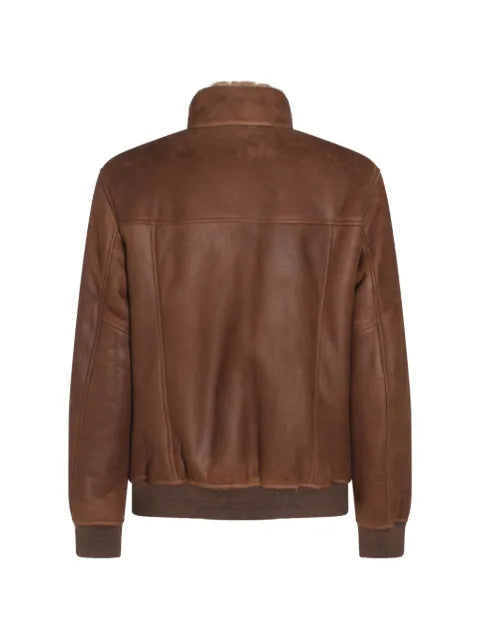 Canali shearling-lined leather jacket
