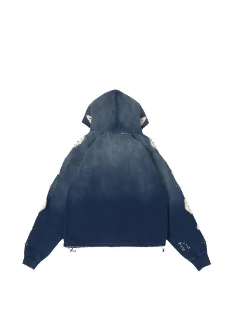 BLDG4 Falling stud-embellished distressed hoodie