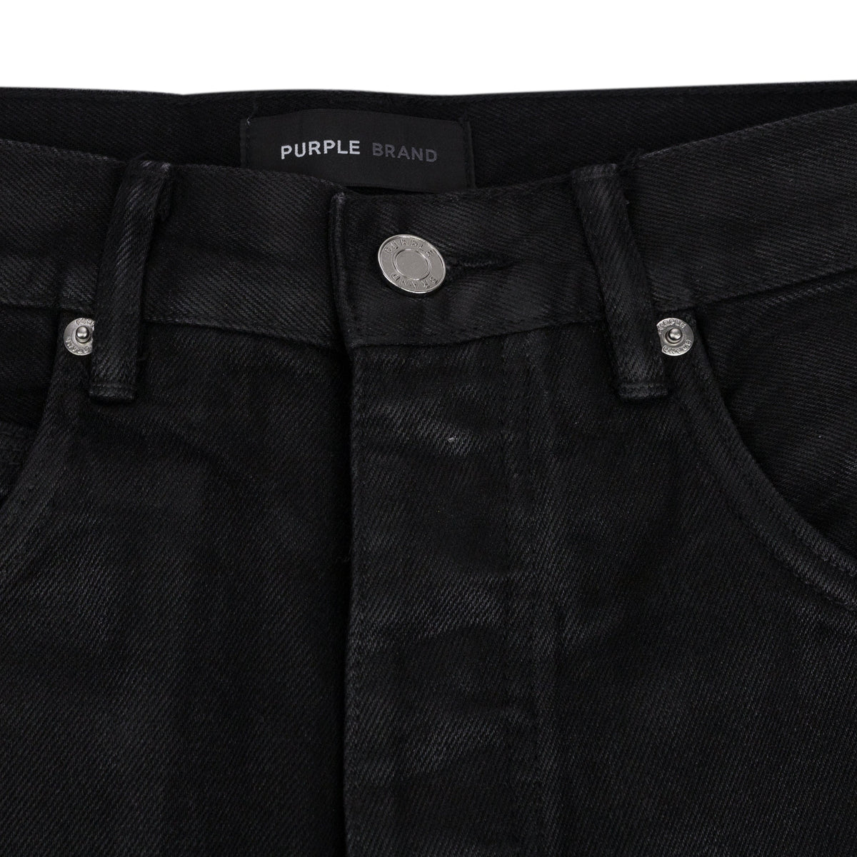 Black Side Zip Coated Clean Wide-Leg Jeans