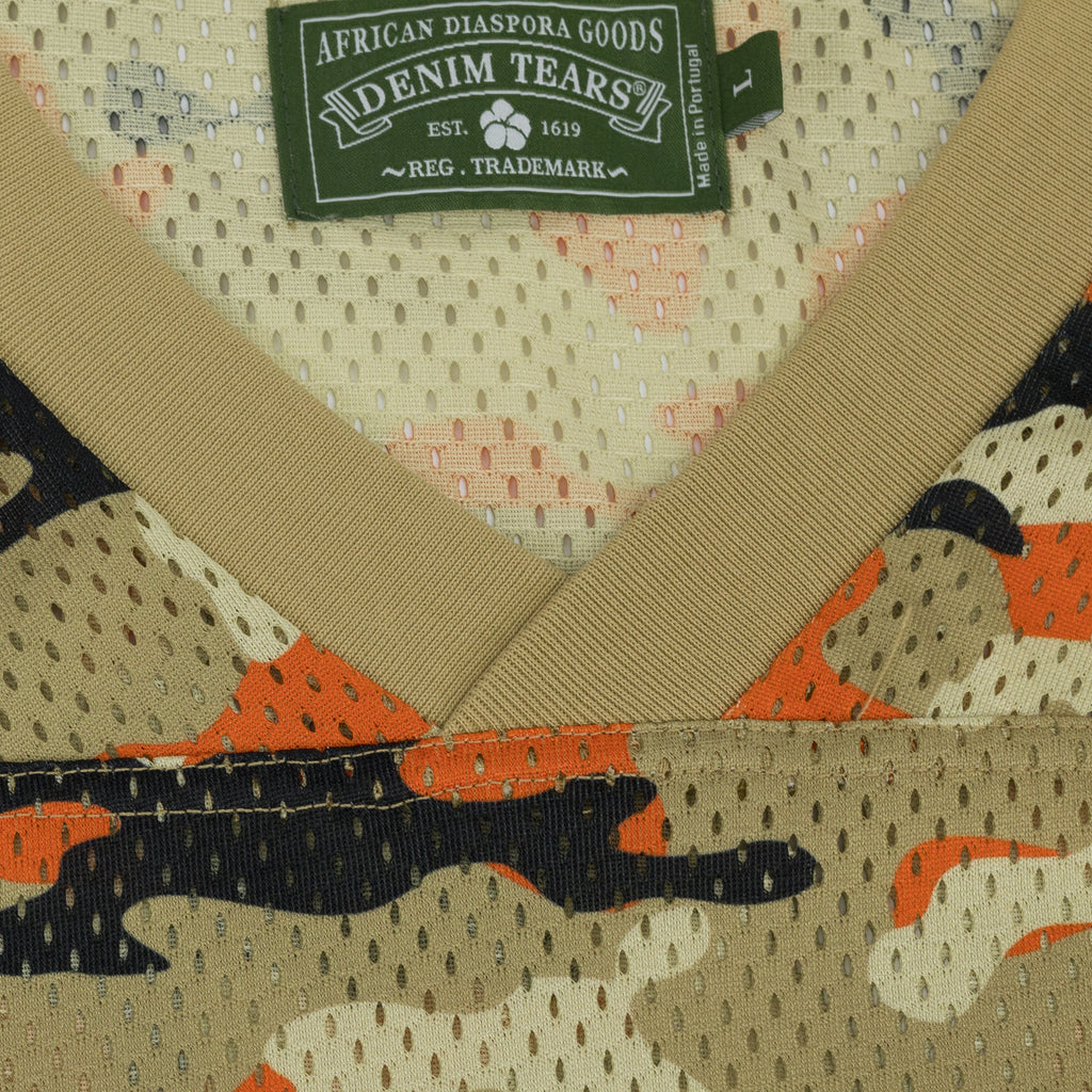 Brown Camo Camo Cotton Wreath Mesh Football Top